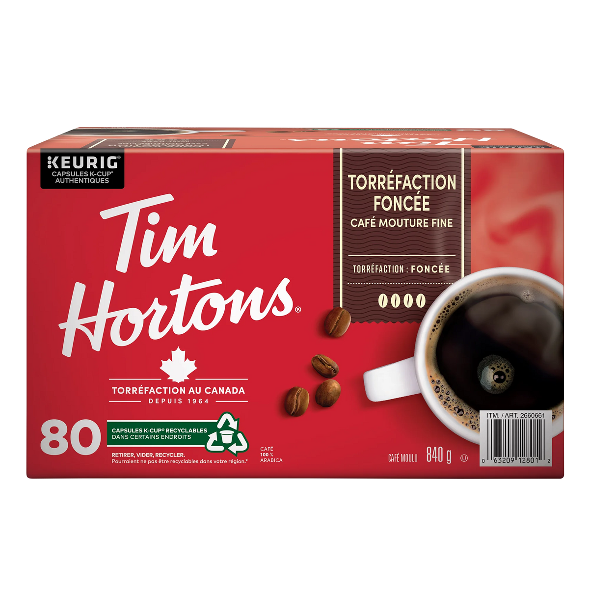 Tim Hortons Dark Roast Single-Serve K-Cup Pods, 80 count