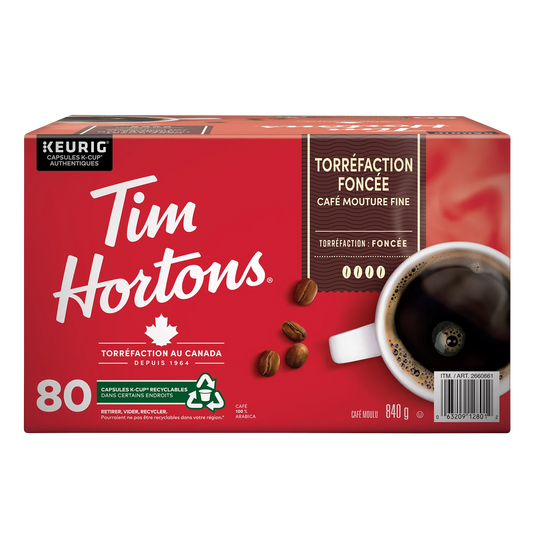 Tim Hortons Dark Roast Single-Serve K-Cup Pods, 80 count