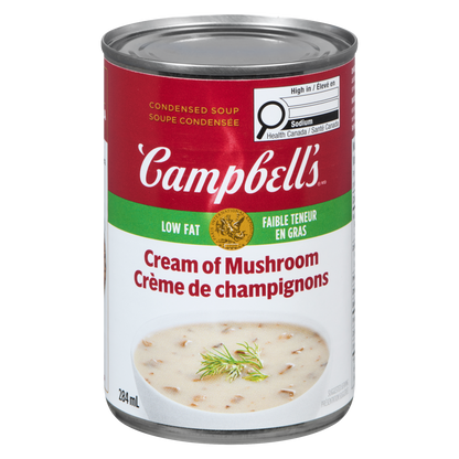 Campbell's Cream Of Mushroom Soup, Low Fat, 284 mL