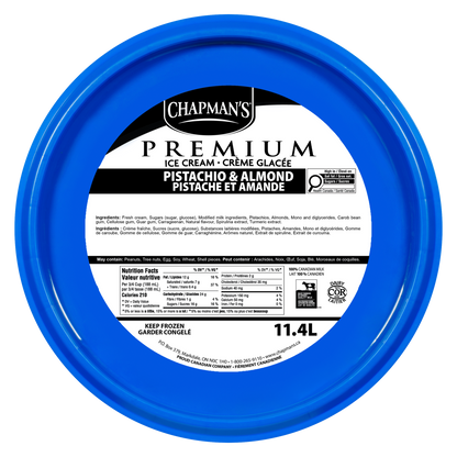 Chapman's Premium Pistachios & Almonds Ice Cream, 11.4 L