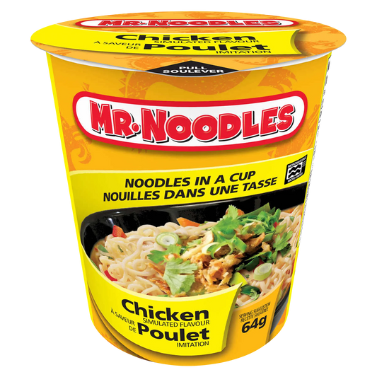 Mr. Noodles Chicken Flavour Instant Noodle Cups, 12 × 64 g