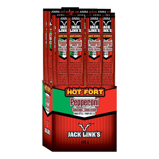 Jack Link's Hot Pepperoni Sticks, 20 × 22 g
