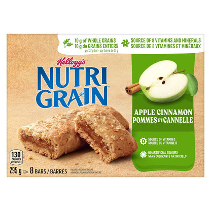 Kellogg's Nutri-Grain Apple Cinnamon Cereal Bars, 8 × 37 g