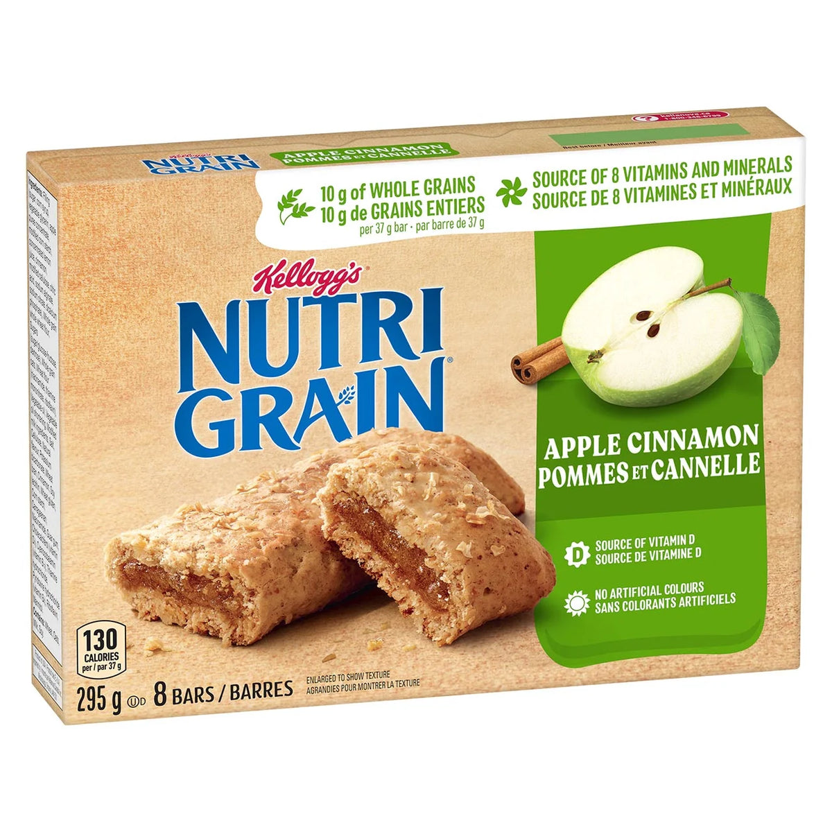 Kellogg's Nutri-Grain Apple Cinnamon Cereal Bars, 8 × 37 g