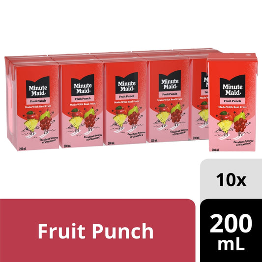 Minute Maid Fruit Punch Juice Cocktail Cartons, 10 × 200 mL