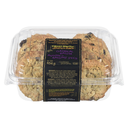 Farmer's Market Oatmeal Raisin Cookies, 12 count, 456 g