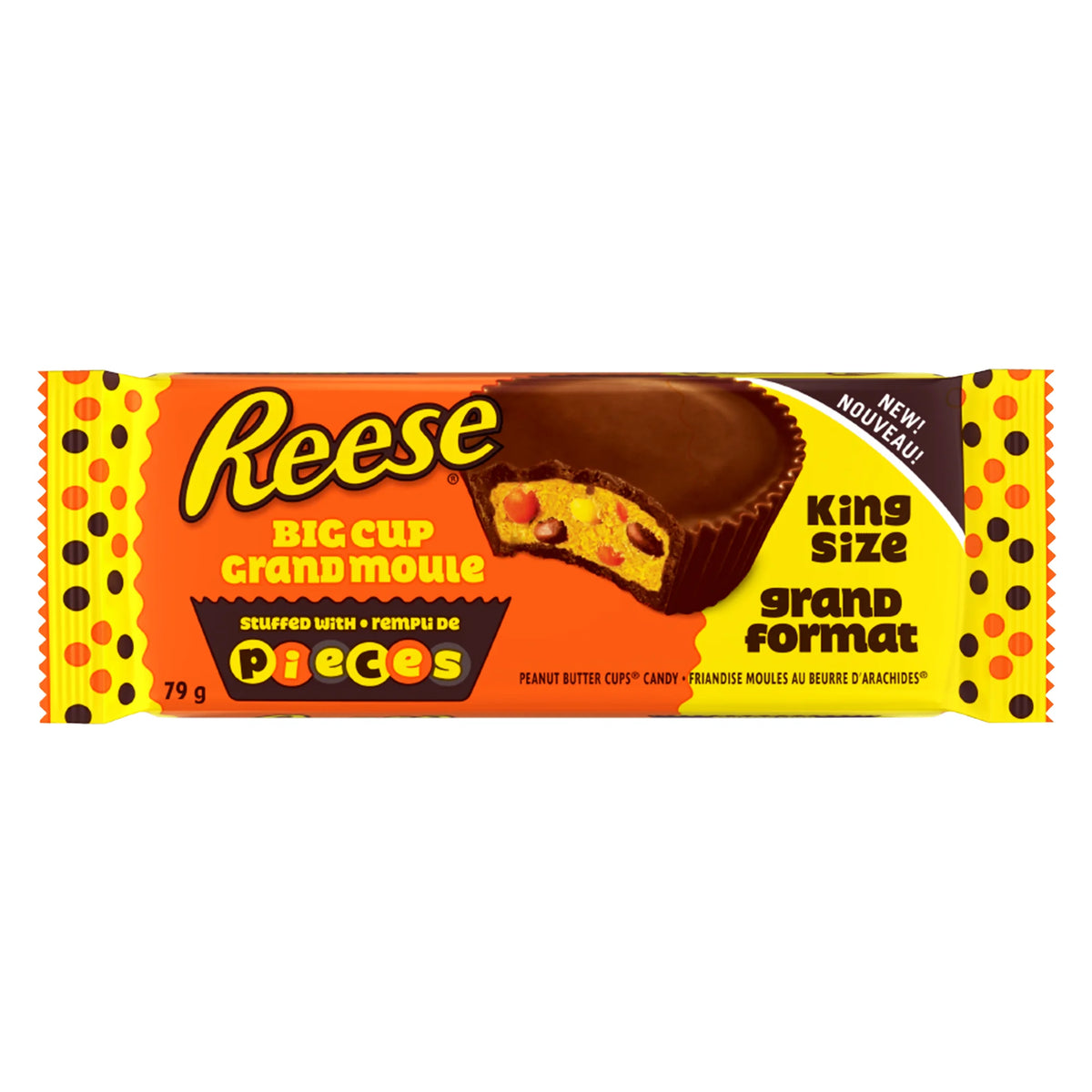 Reese Big Cup King Size Peanut Butter Cups, 16 × 79 g
