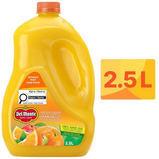 Del Monte Morning Sunshine Apple and Orange Juice Blend, 2.5 L