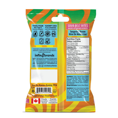 Gummy Rush Sour Belt Bites Tangerine Dreams, 60 g