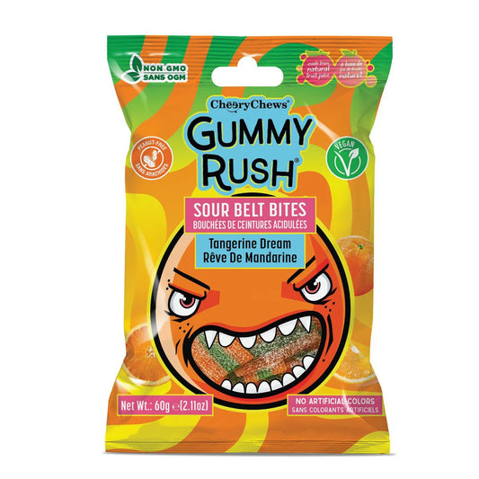 Gummy Rush Sour Belt Bites Tangerine Dreams, 60 g