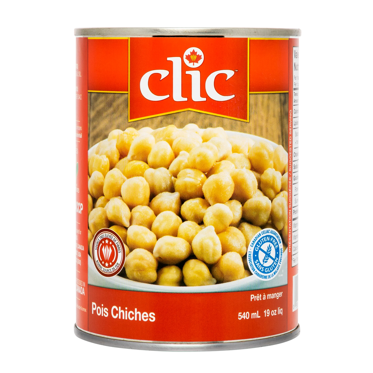Clic Canned Chickpeas, 12 × 540 mL