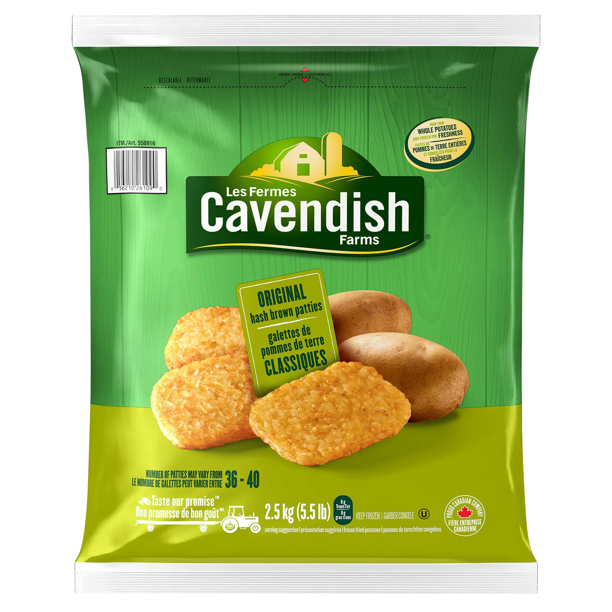 Cavendish Farms Original Hash Brown Patties, 2.5 kg