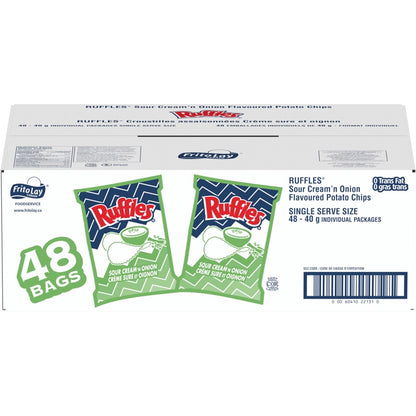Ruffles Sour Cream'n Onion Potato Chips, 48 × 40 g