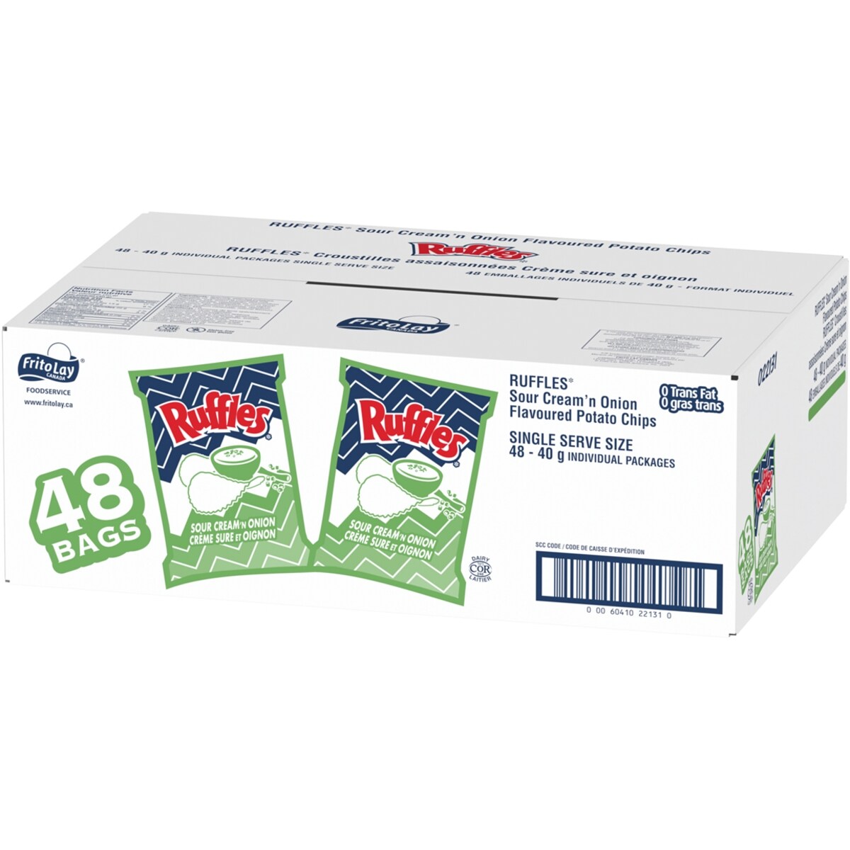 Ruffles Sour Cream'n Onion Potato Chips, 48 × 40 g