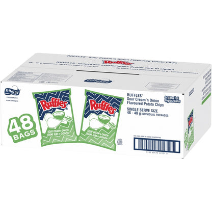 Ruffles Sour Cream'n Onion Potato Chips, 48 × 40 g