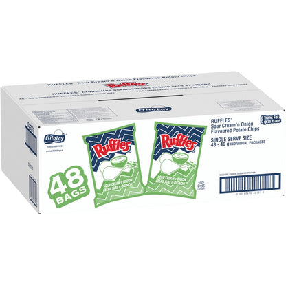 Ruffles Sour Cream'n Onion Potato Chips, 48 × 40 g