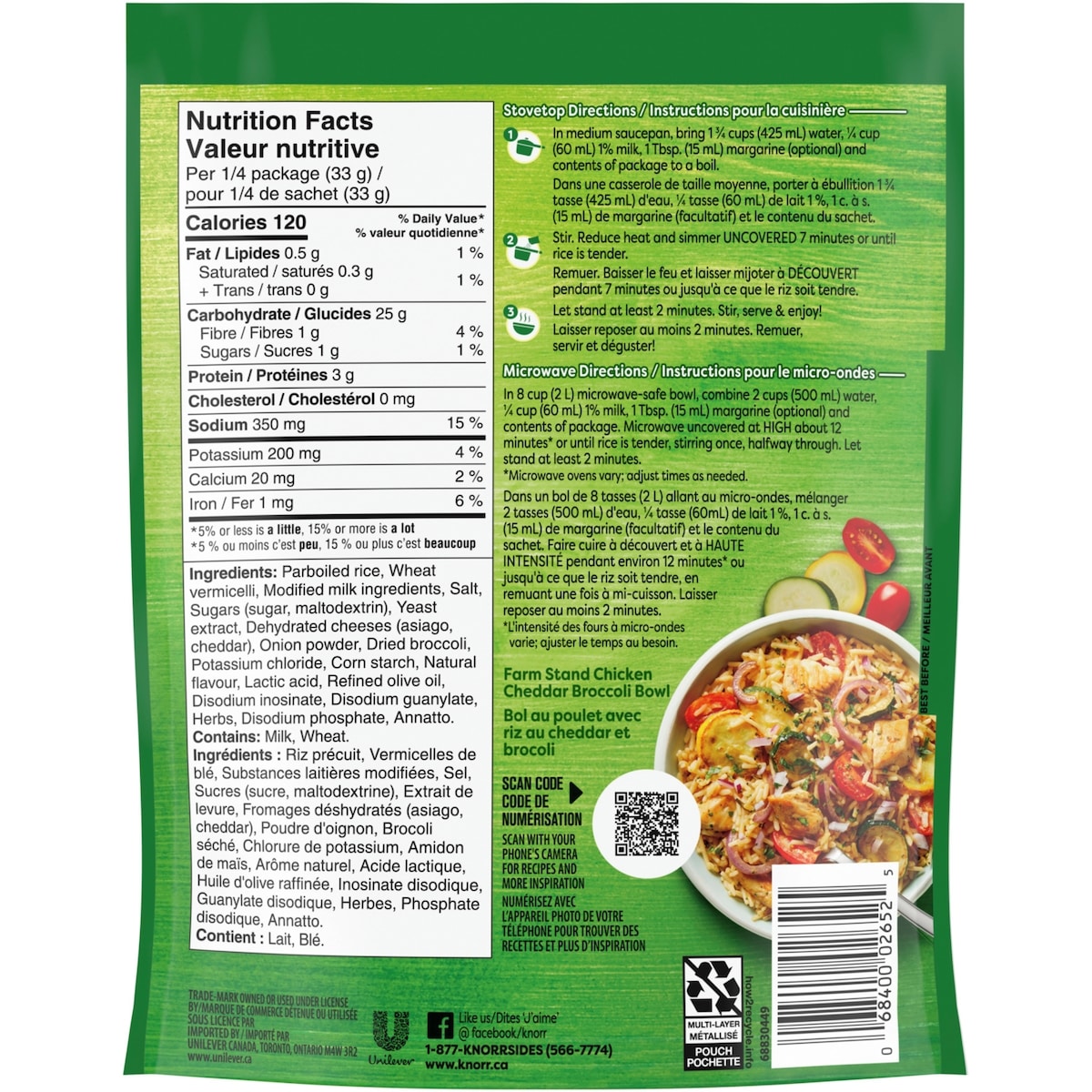 Knorr Sidekicks Cheddar & Broccoli Rice Side Dish, 130 g