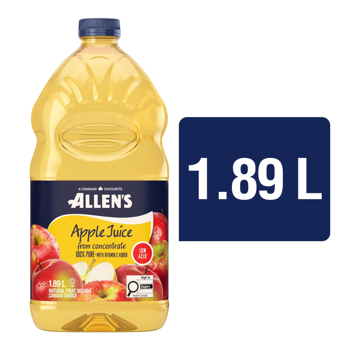 Allen's Low Acid Pure Apple Juice, 1.89 L