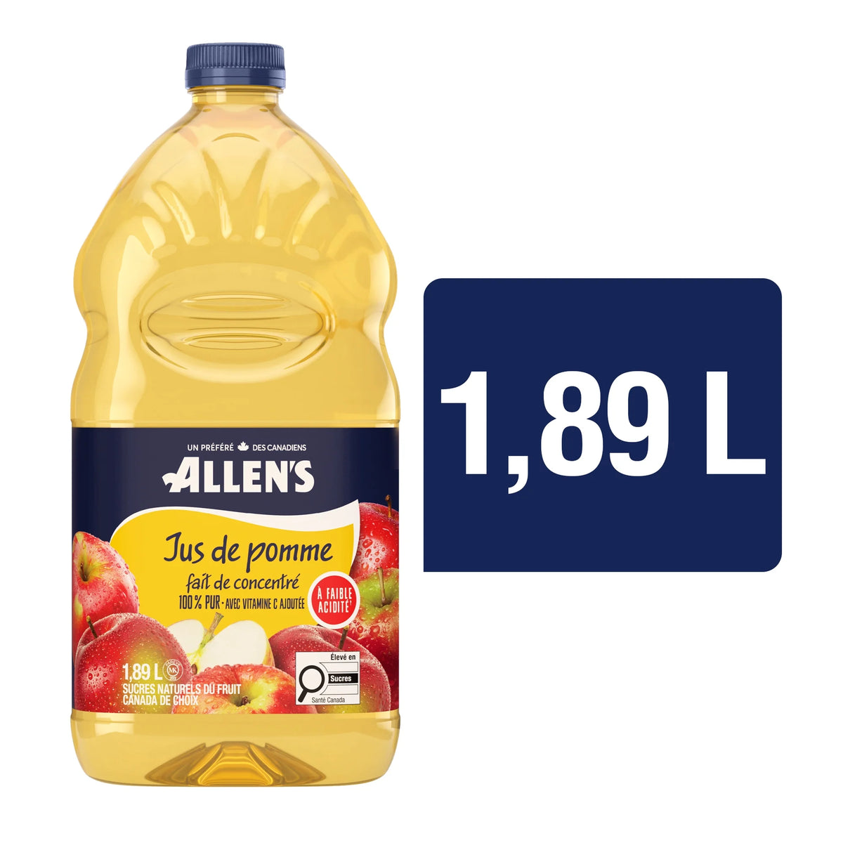 Allen's Low Acid Pure Apple Juice, 1.89 L