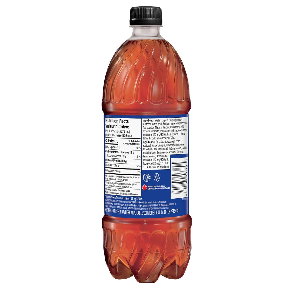 Brisk Lemon Iced Tea Bottle, 1 L