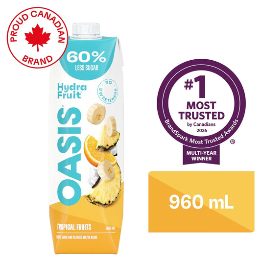 Oasis HydraFruit Tropical Fruits Beverage, 960 mL