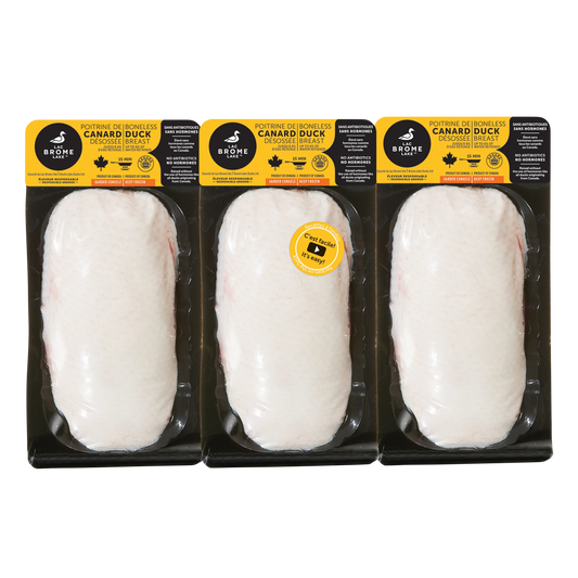 Brome Lake Frozen Boneless Duck Breast, 3 × 225 g