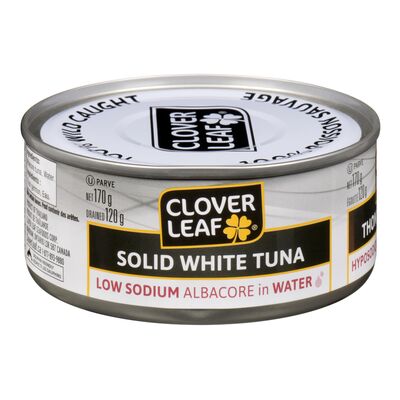 Clover Leaf Solid White Tuna Low Sodium in Water, 170 g