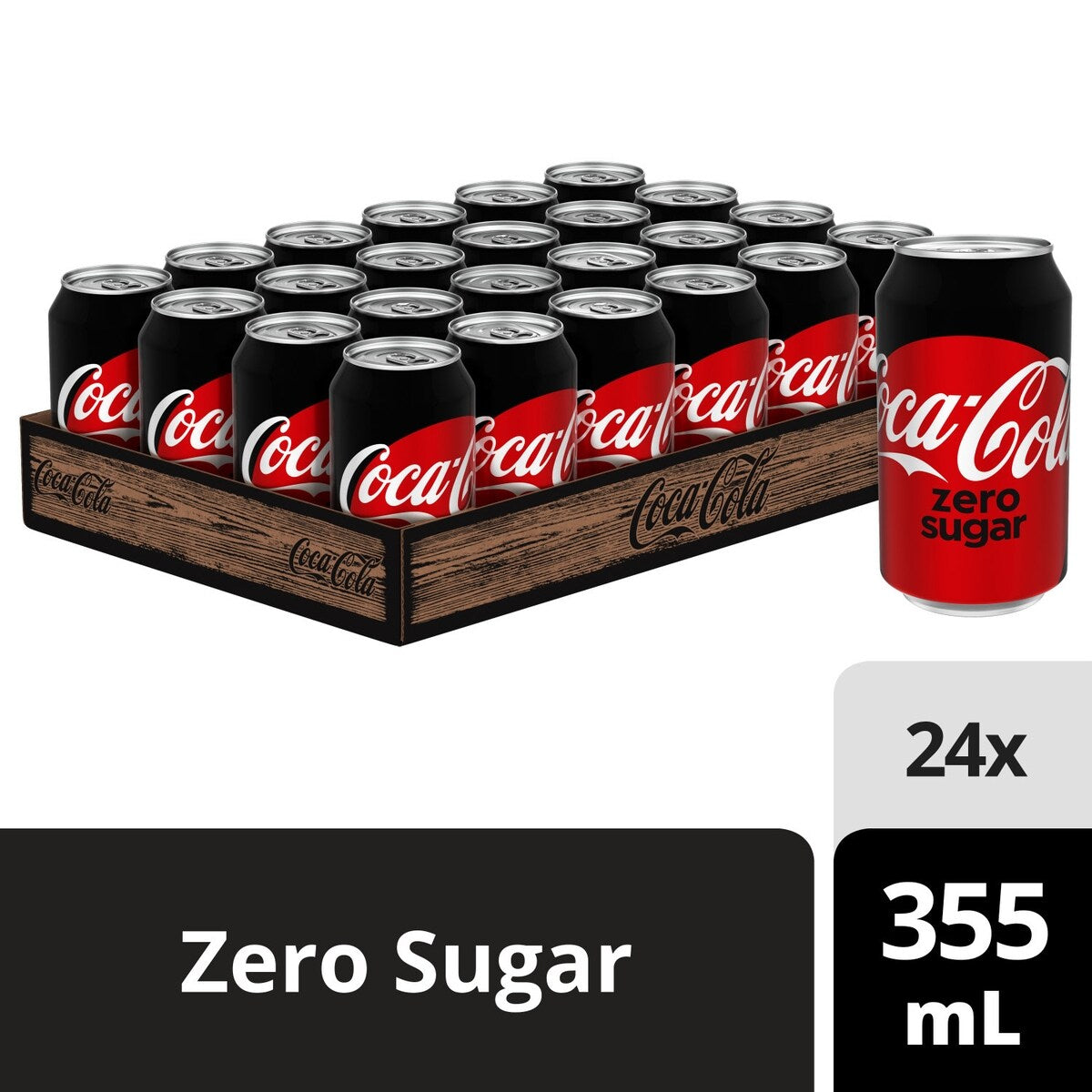 Coca-Cola Zero Sugar Cola Cans, 24 × 355 mL