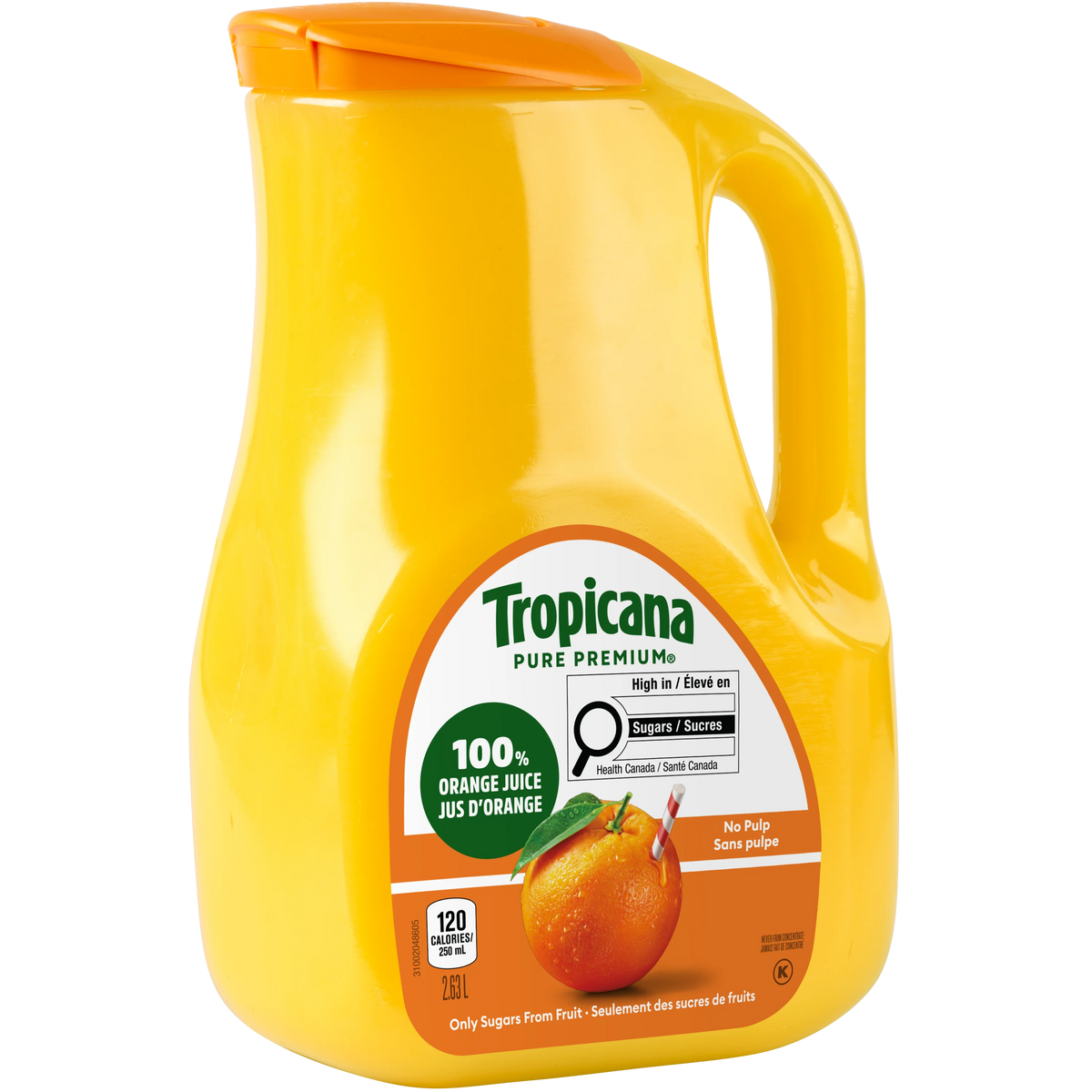 Tropicana 100% Pure Orange Juice No Pulp, 2.63 L