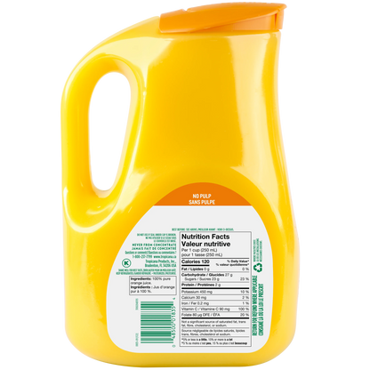 Tropicana 100% Pure Orange Juice No Pulp, 2.63 L