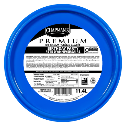 Chapmans Premium Birthday Party Ice Cream, 11.4 L