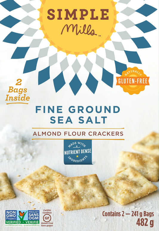 Simple Mills Almond Flour Crackers, Fine Ground Sea Salt, 482 g