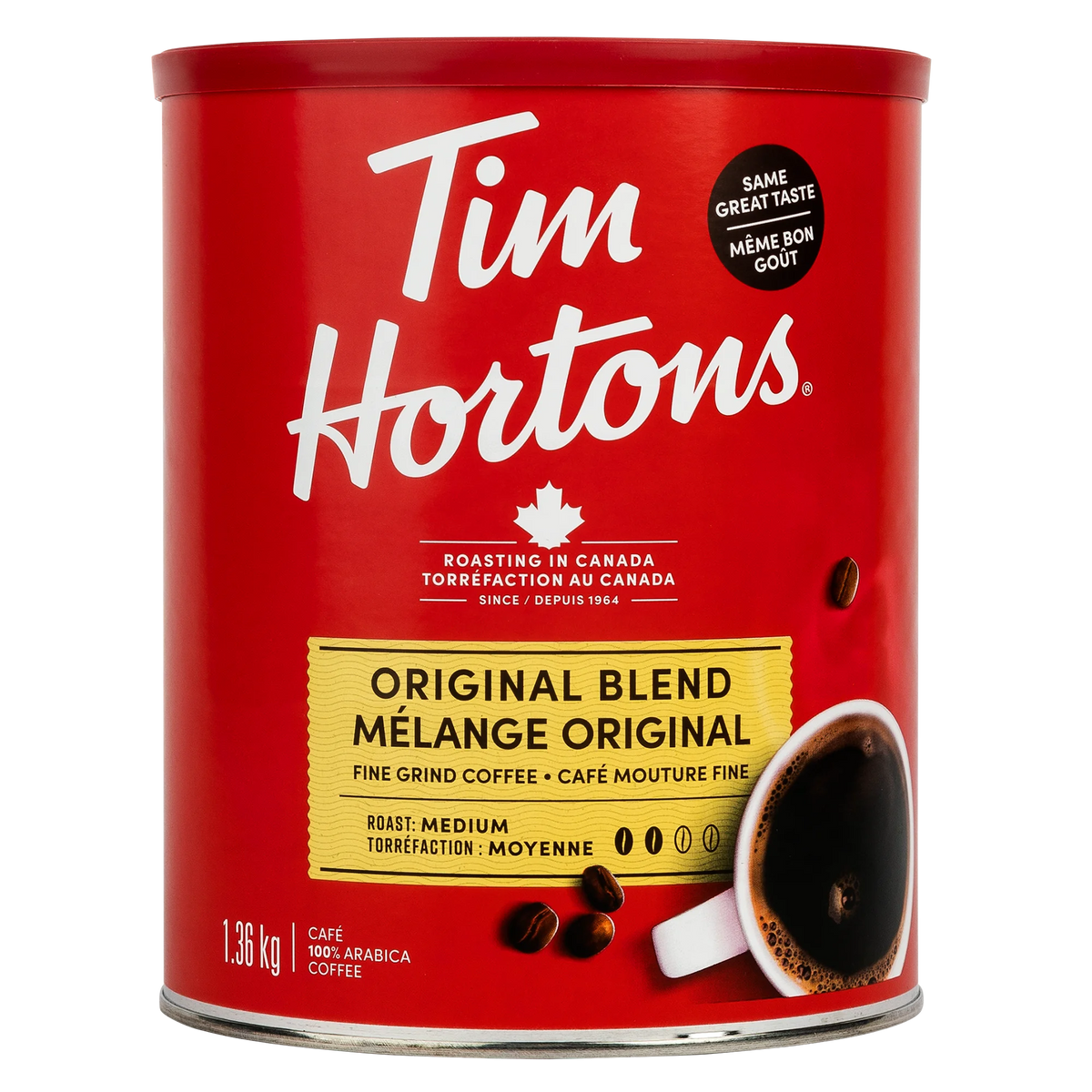 Tim Hortons Original Blend Fine Grind Coffee, 1.36 kg