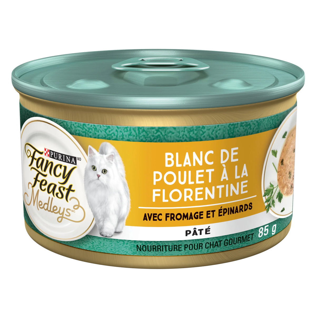 Fancy Feast Medleys White Meat Chicken Florentine Pâté Wet Cat Food, 85 g