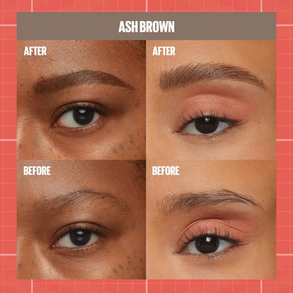 Maybelline New York Build a Brow 2-in-1 Eyebrow Pen, Ash Brown, 0.4 mL