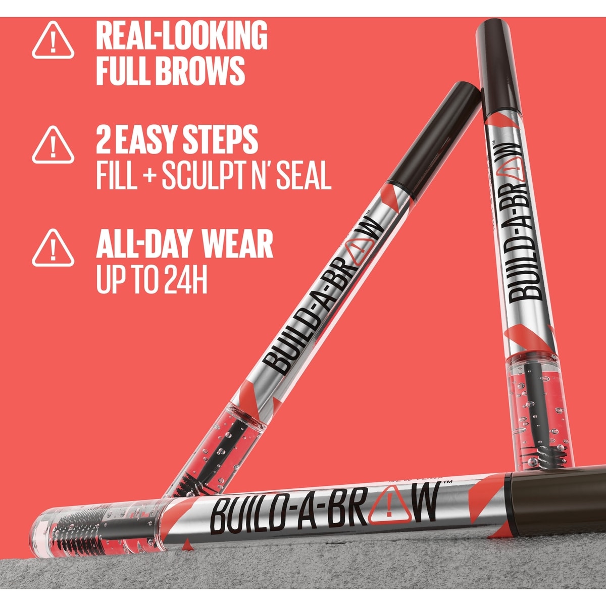 Maybelline New York Build a Brow 2-in-1 Eyebrow Pen, Ash Brown, 0.4 mL