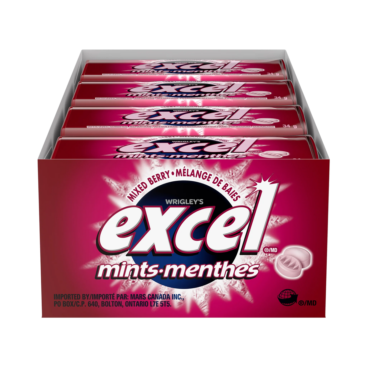Excel Berry Mints, 8 × 34 g