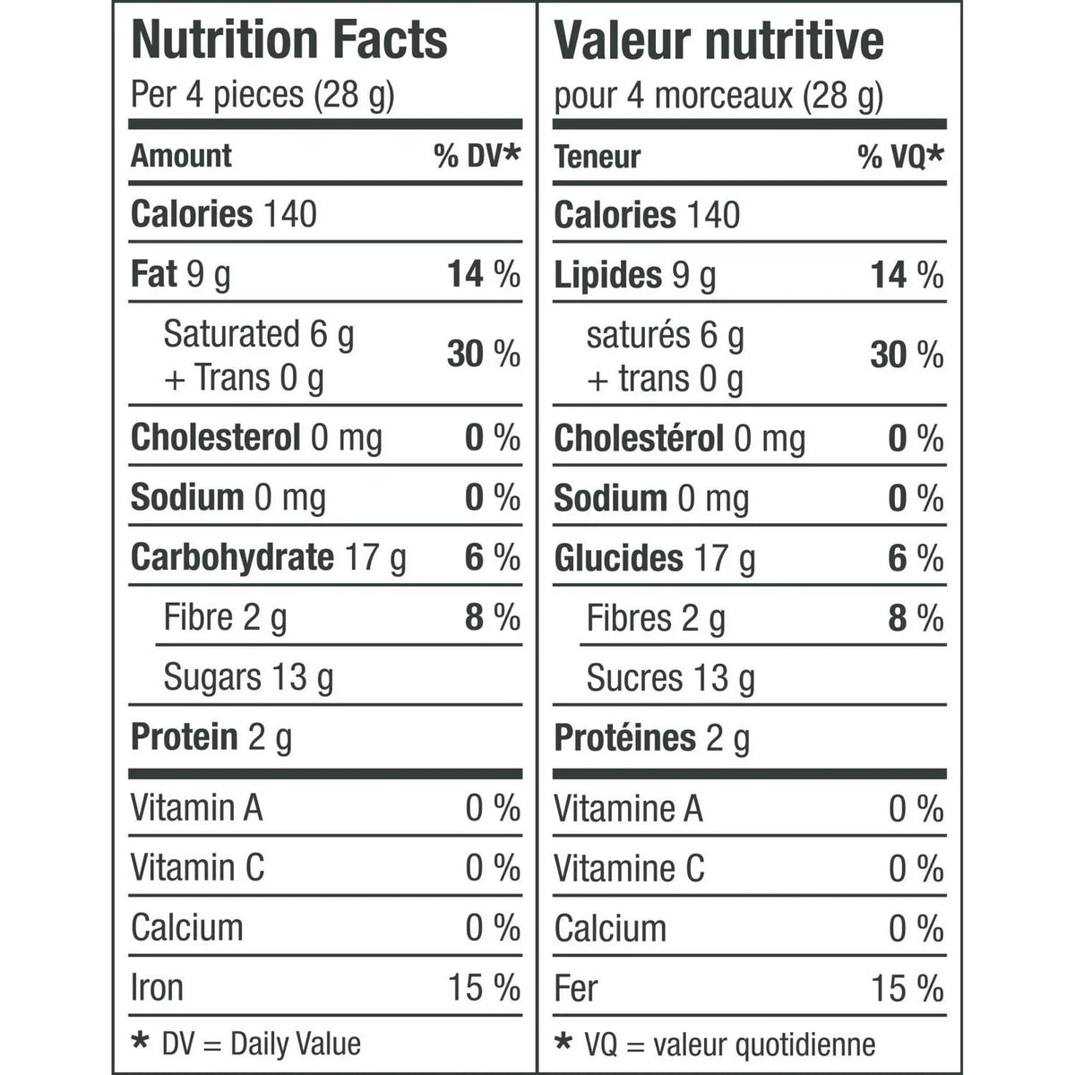 Baker's 100% Pure Semi-Sweet Chocolate Baking Bar, 225 g
