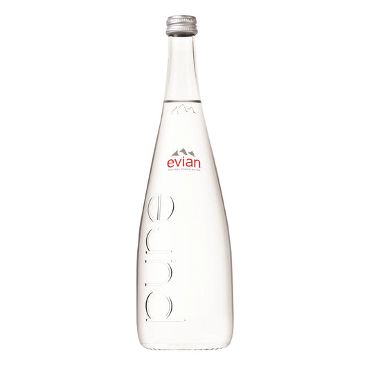 Evian Natural Spring Water, 12 × 750 mL