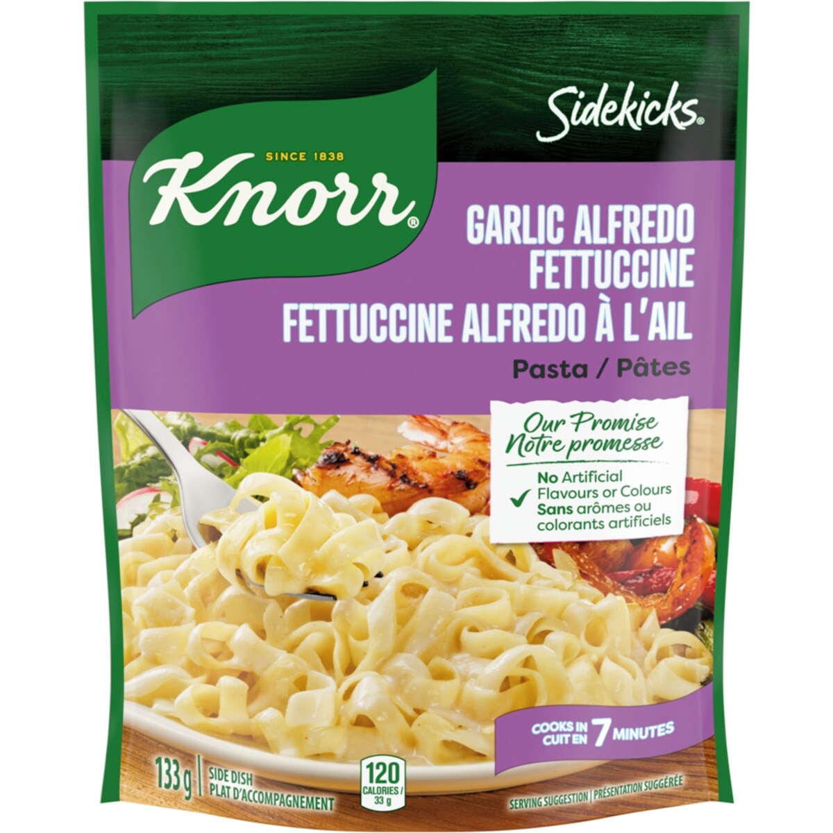Knorr Sidekicks Garlic Alfredo Fettuccine, 133 g
