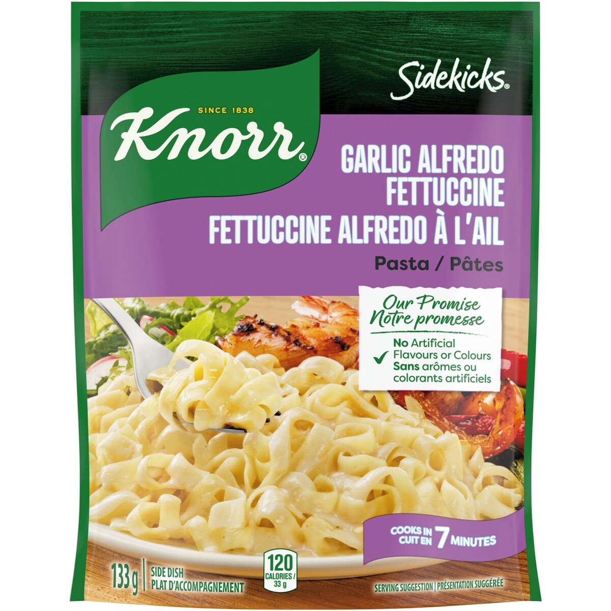 Knorr Sidekicks Garlic Alfredo Fettuccine, 133 g