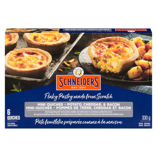 Schneiders Frozen Potato, Cheddar and Bacon Mini Quiches, 330 g