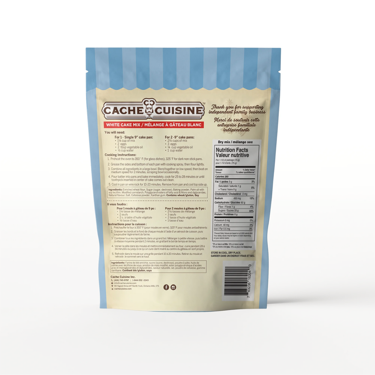 E-CACHE CUISINE White Cake Mix, 908 g