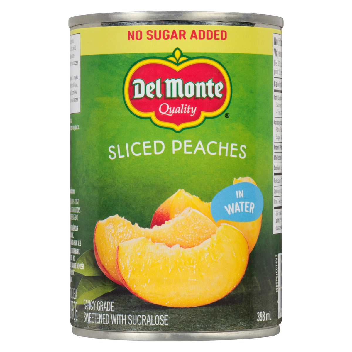 Del Monte In Water Sliced Peaches, 398 mL