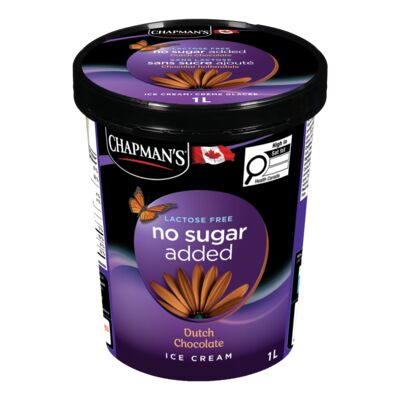 Chapman's Dutch Chocolate Ice Cream, No Sugar Added, Lactose-Free, 1 L