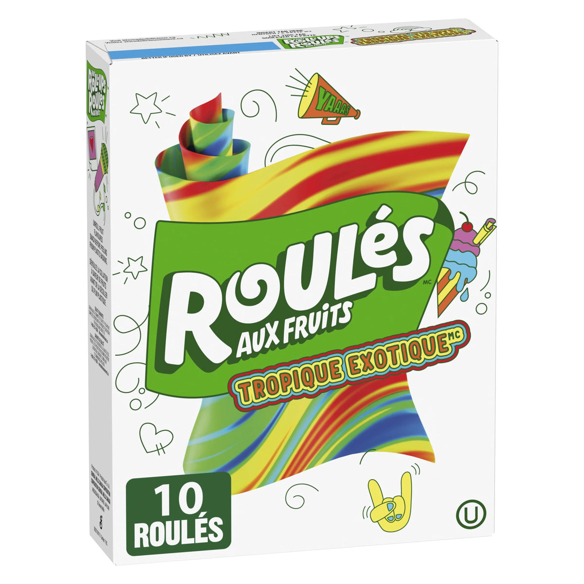 Betty Crocker Fruit Roll-Ups Tropical Tie-Dye Fruit Flavoured Snacks, 10 Rolls, 141 g