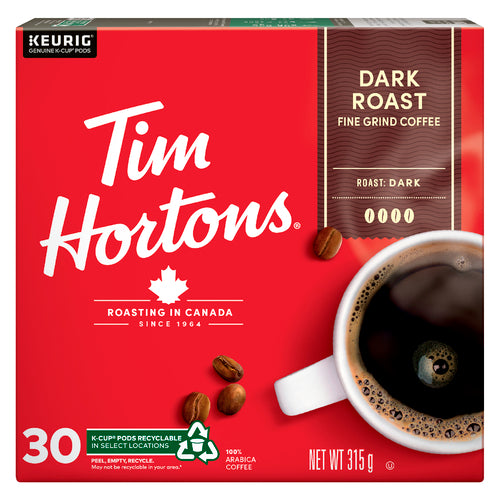 Tim Hortons Dark Roast Coffee Pods, 30 K-Cups, 315 g