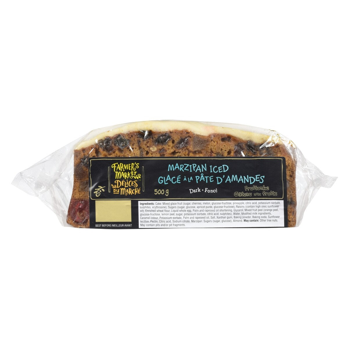 Farmer's Market Fruitcake Dark with Marzipan, 500 g