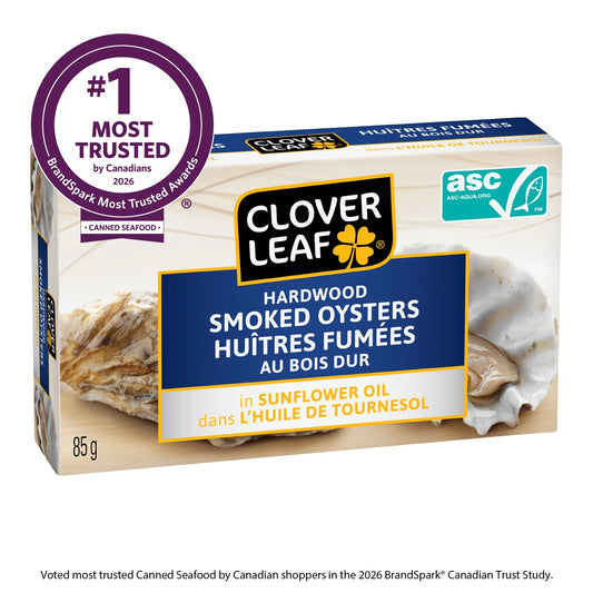 Clover Leaf Hardwood Smoked Oysters in Sunflower Oil, 85 g