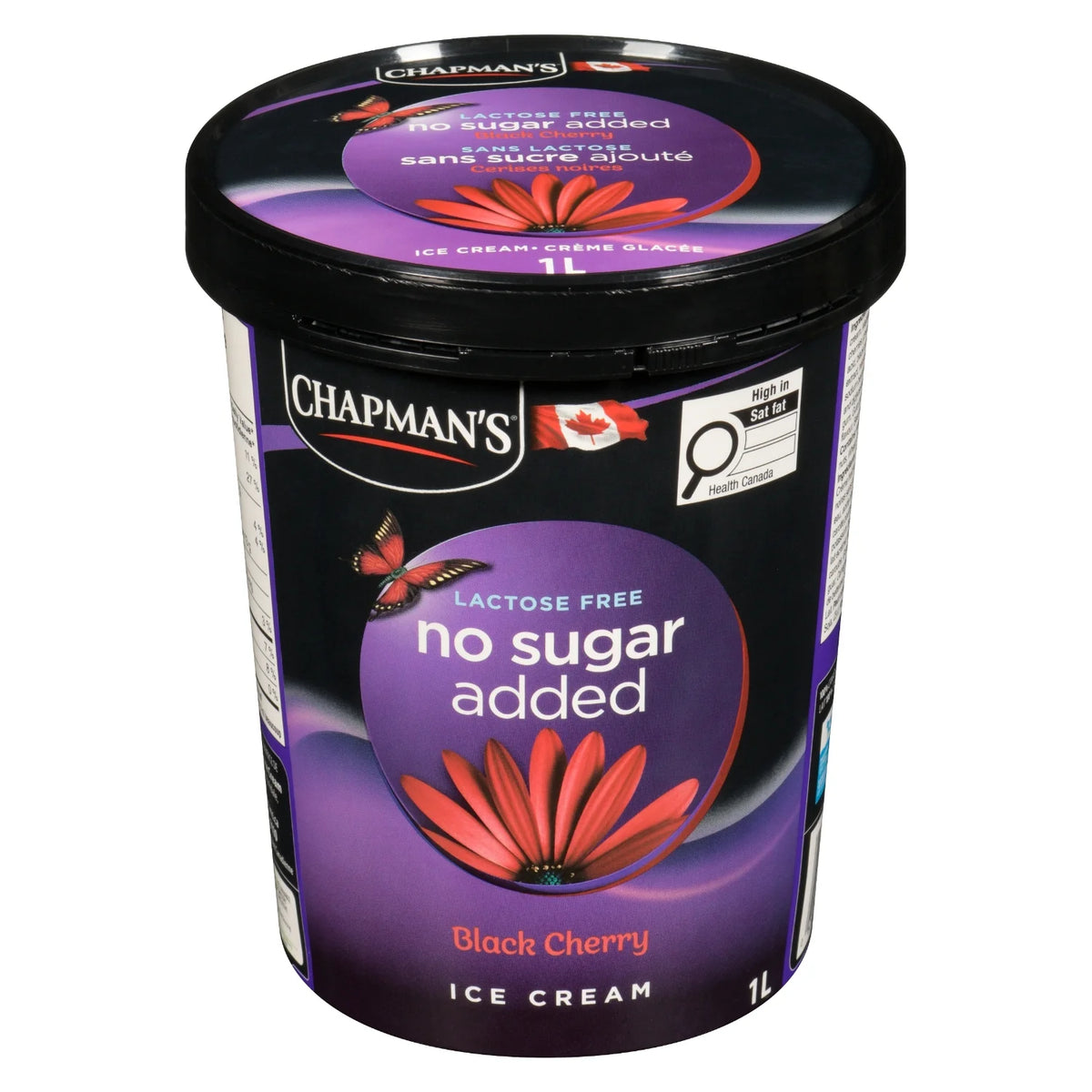 Chapman's No Sugar Added Lactose Free Black Cherry Ice Cream, 1 L